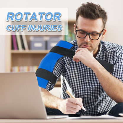 Large Reusable Gel Ice Pack Wrap for Injuries, Swelling, Bruises, Hip, Knee Replacement Surgery, Back, Shoulder, 11" X 14" Blue