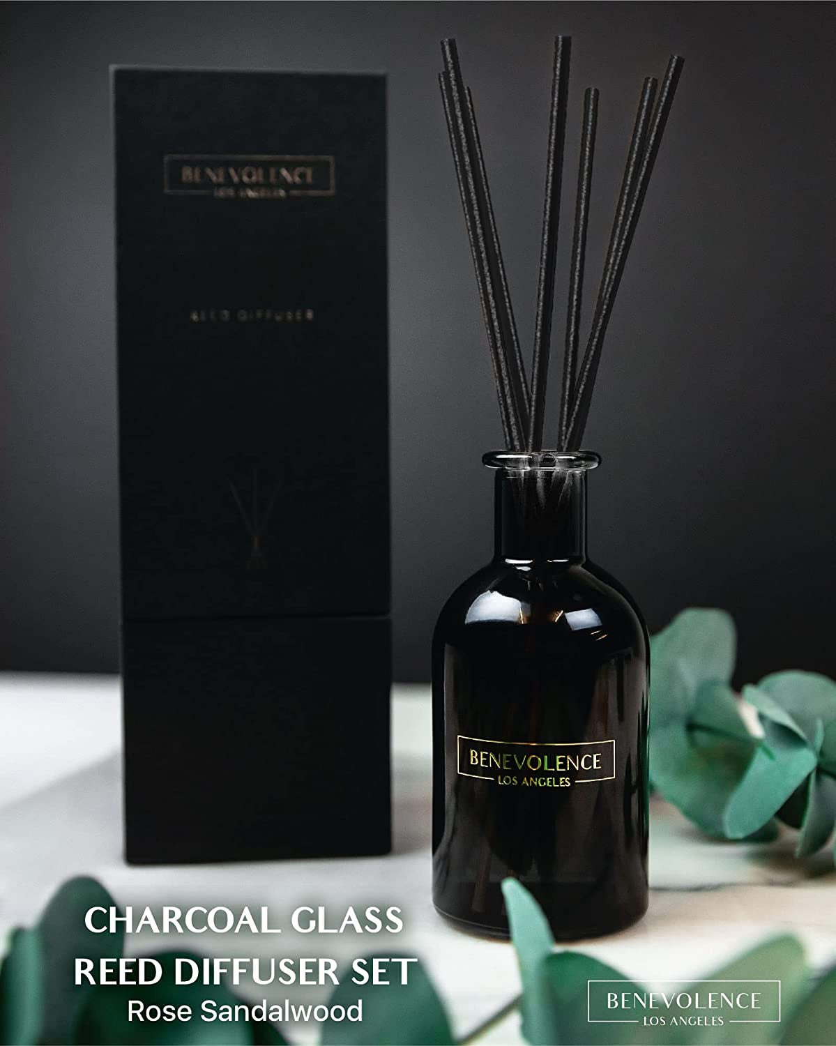 Reed Diffusers for Home, Rose & Sandalwood Relaxing Fragrance | Aromatherapy Reed Diffuser Sticks with Gift Box, Scented Sticks for Bathroom | Home Décor